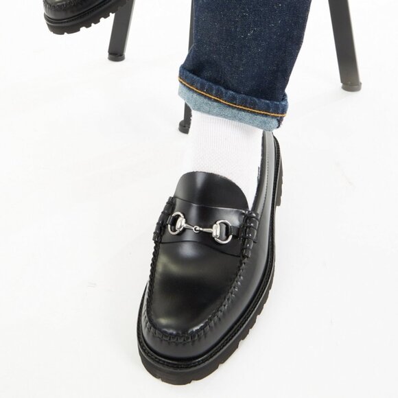 Bass Weejuns 90s Lianna Horsebit Loafers Black Smooth Leather